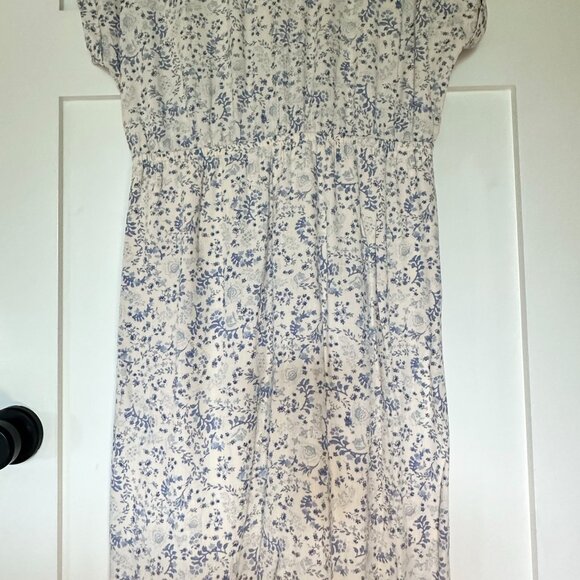 Lucky Brand | Short Sleeve Utility Dress | Printed Blue Floral - Picture 4 of 8